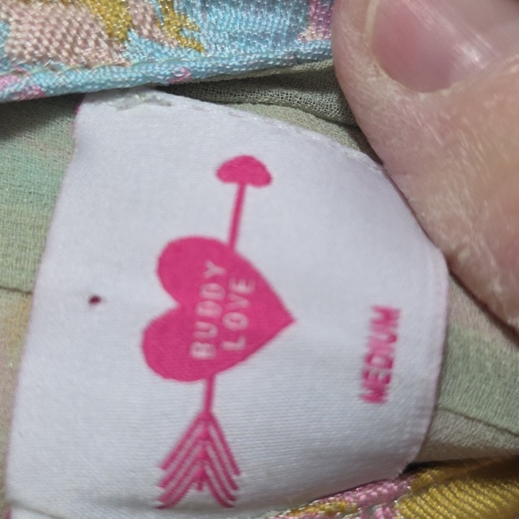 NWT Buddy Love Women's Dress Pastel Floral Brocadish Ruffly Plunging Party Sz M - Picture 2 of 15